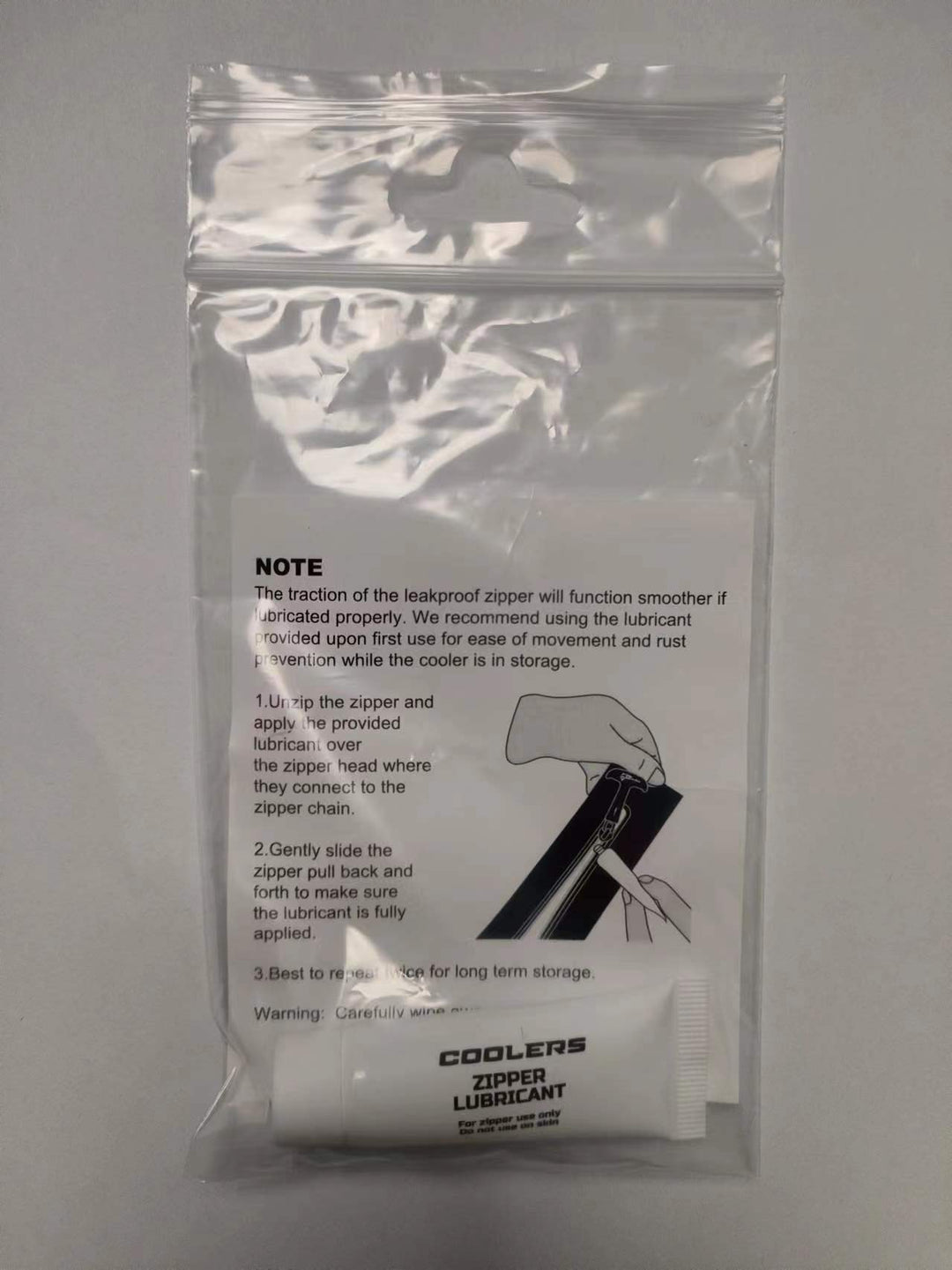 Zipper lubricant