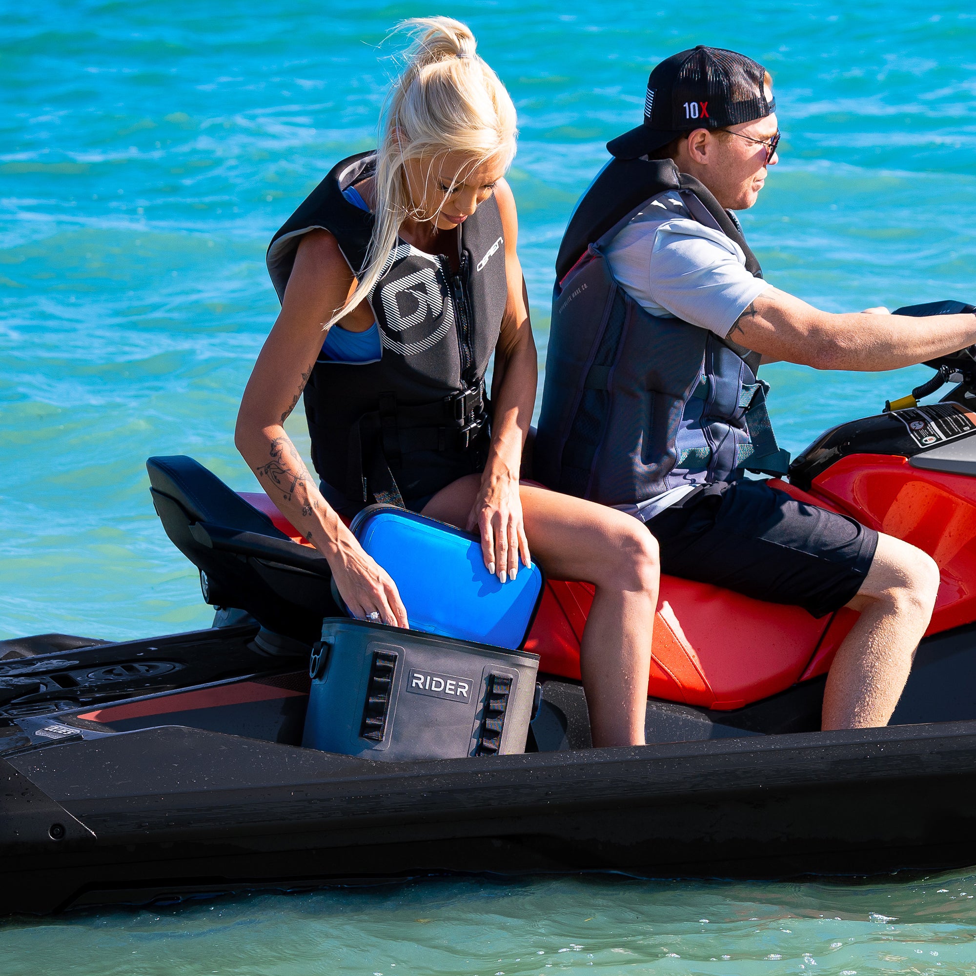Pink Rider PWC Coolers Jet Ski Coolers Set of 2 "Christmas Special"