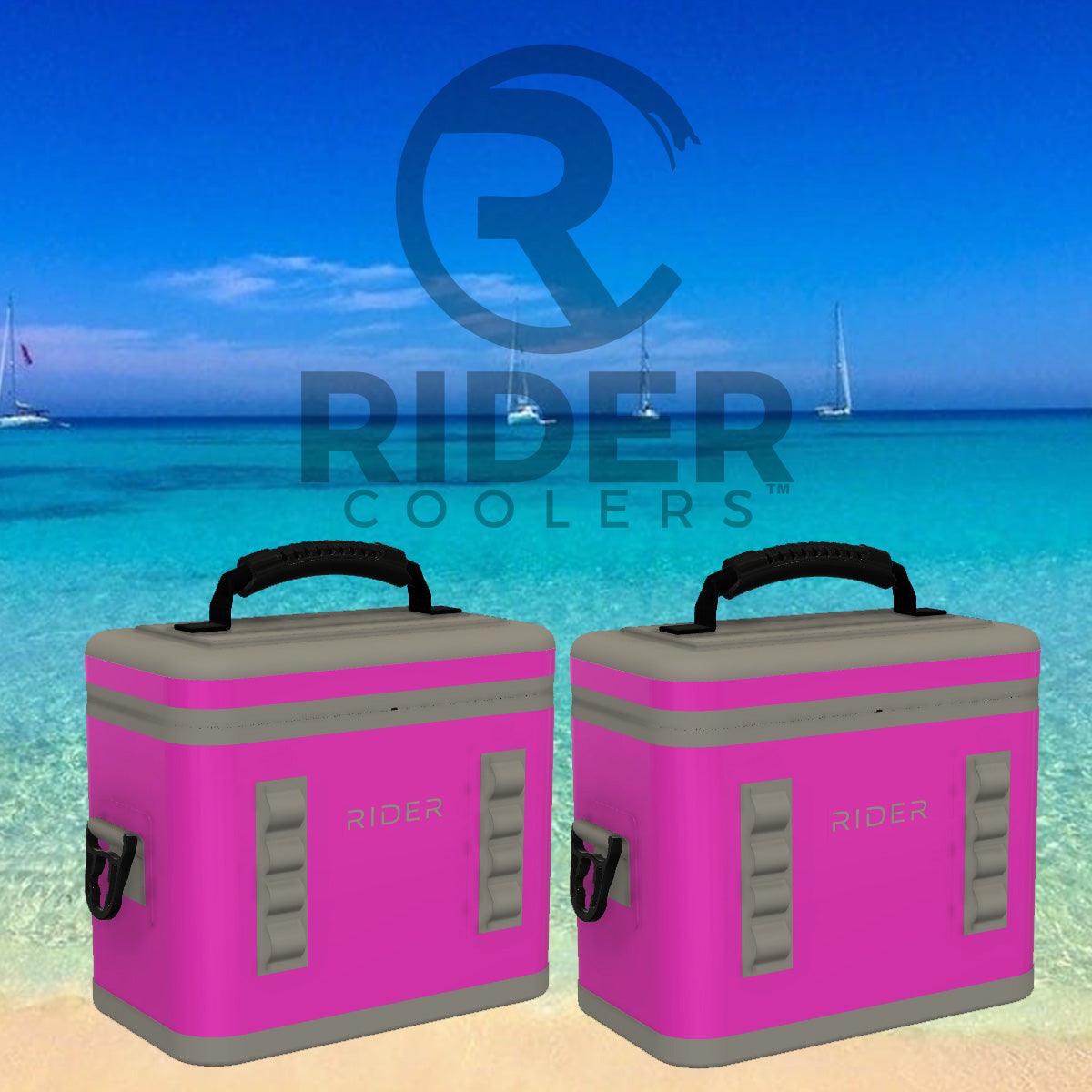 Pink Rider PWC Coolers Jet Ski Coolers Set of 2