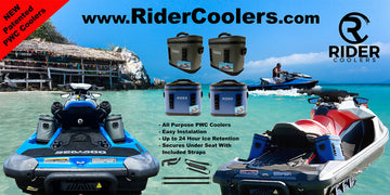 Rider Coolers PWC Sea Doo Jet Ski Cooler For All Boats - Grey (Pack Of 2