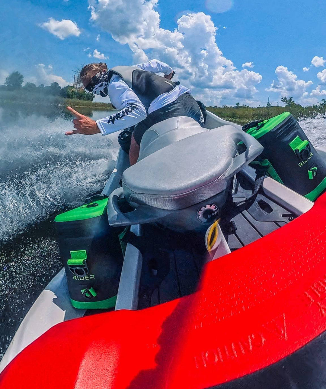 Rider PWC Coolers Jet Ski Coolers Set of 2 Black/Green RC101