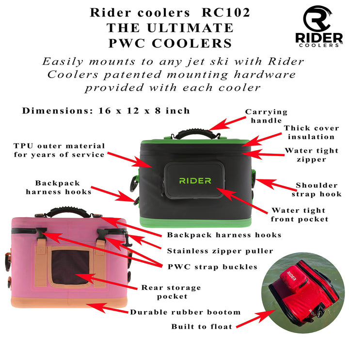 RC102 large single cooler for jet ski, kayaks, paddle boards or just for general use - Blue