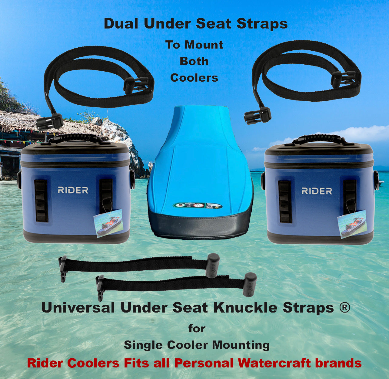 Blue Rider PWC Coolers Jet Ski Coolers Set of 2